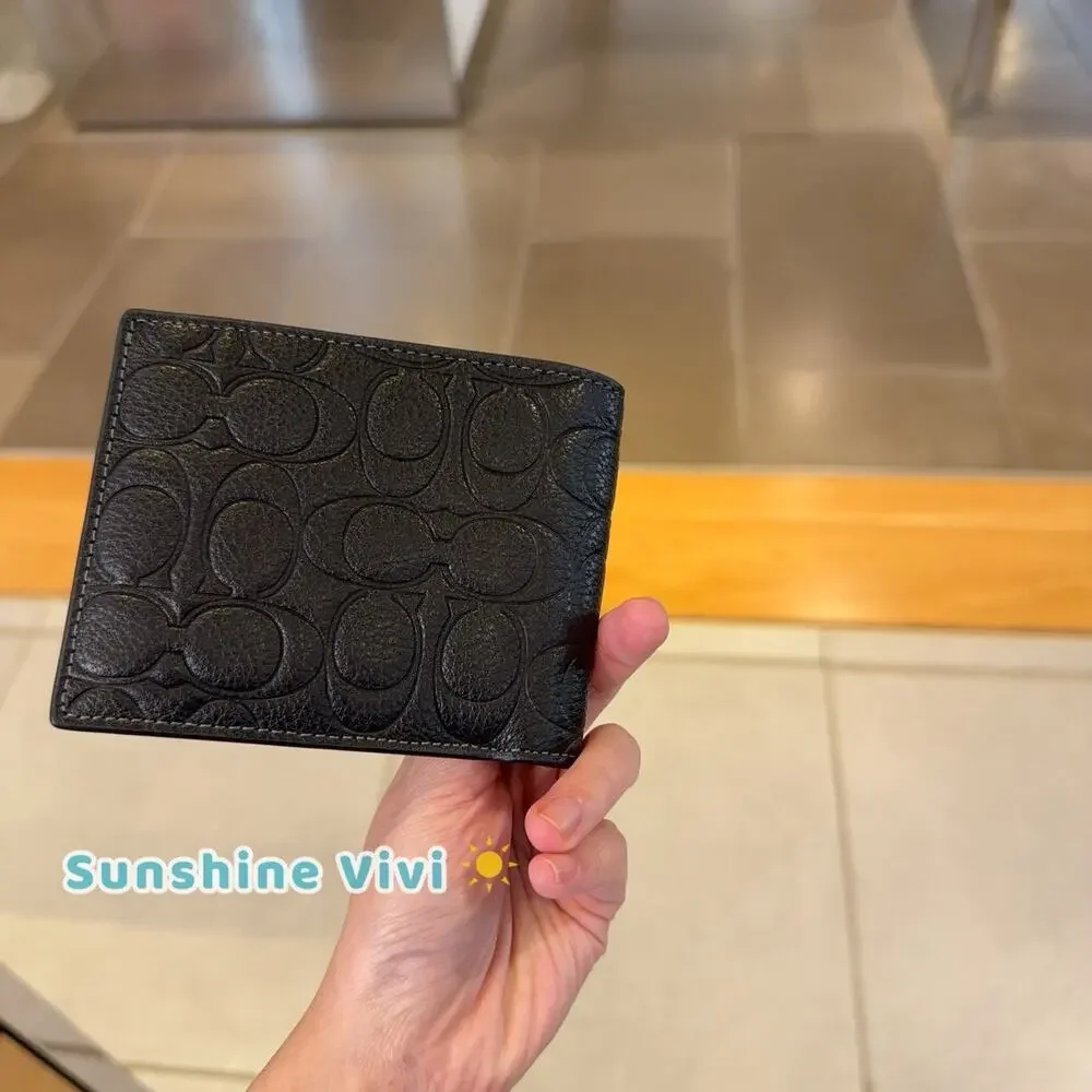 NWT Coach Men's 3-In-1 Wallet in Signature Leather Black CEU69